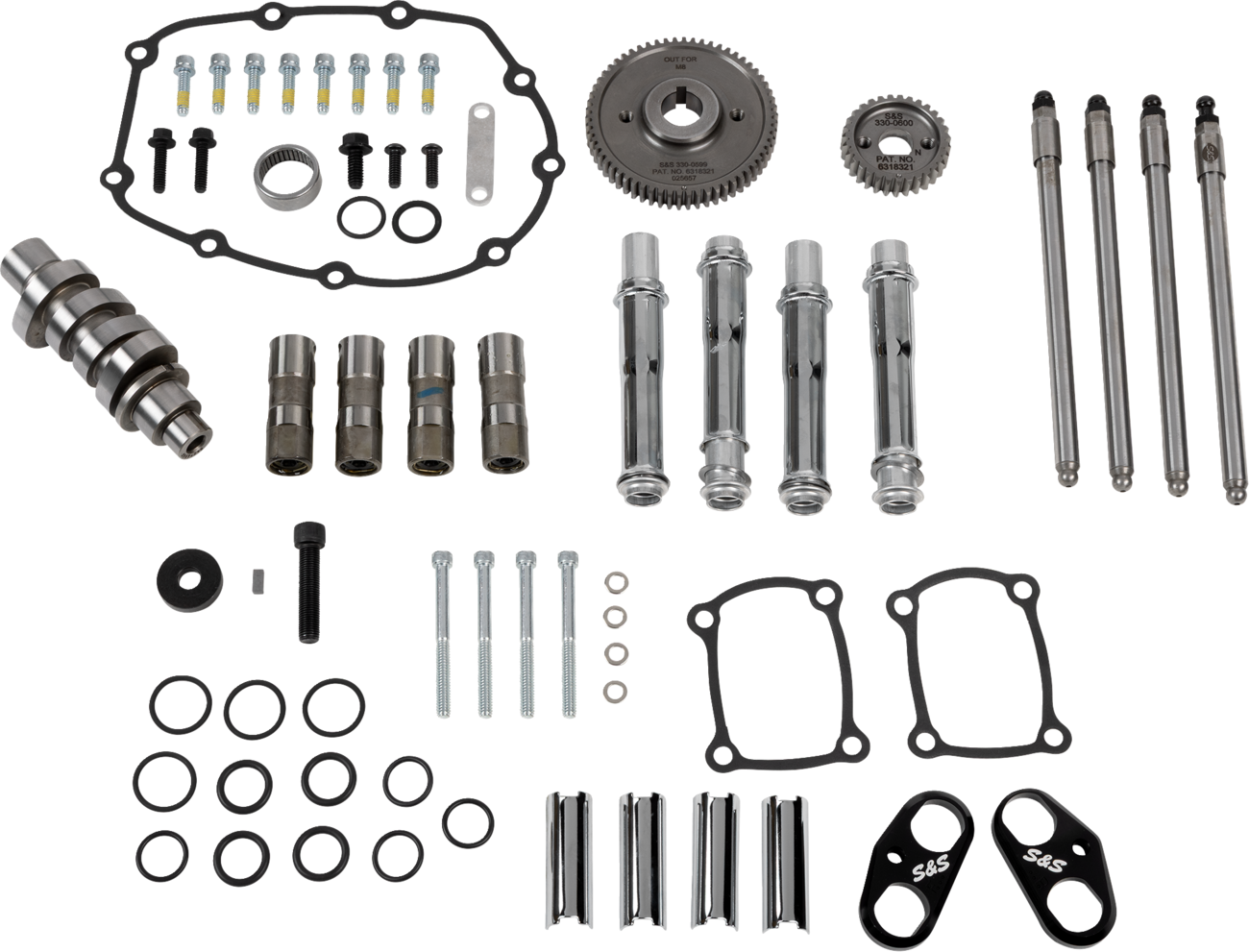 S&S CYCLE Camshaft Kit - 496 Gear Drive - Black Pushrod Tubes - M8 310-1412 — image 2