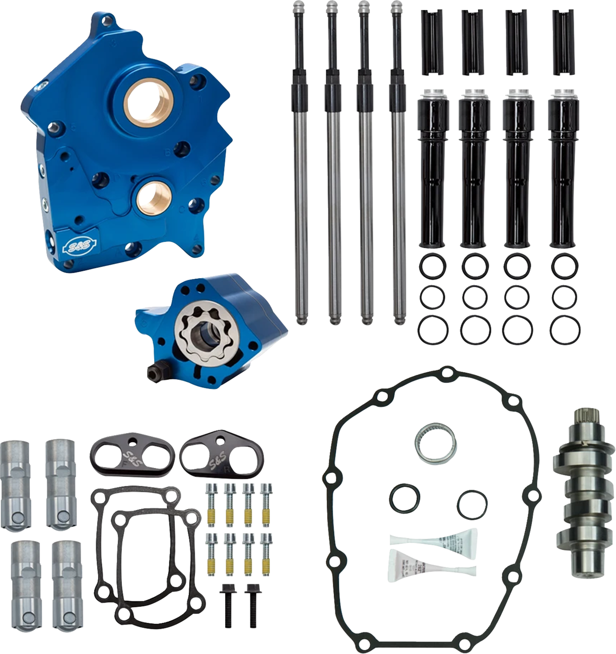 S&S CYCLE Cam Chest - Water Cooled - HPT560 - Black Pushrod Tubes - VVT M8 310-1433 — image 1