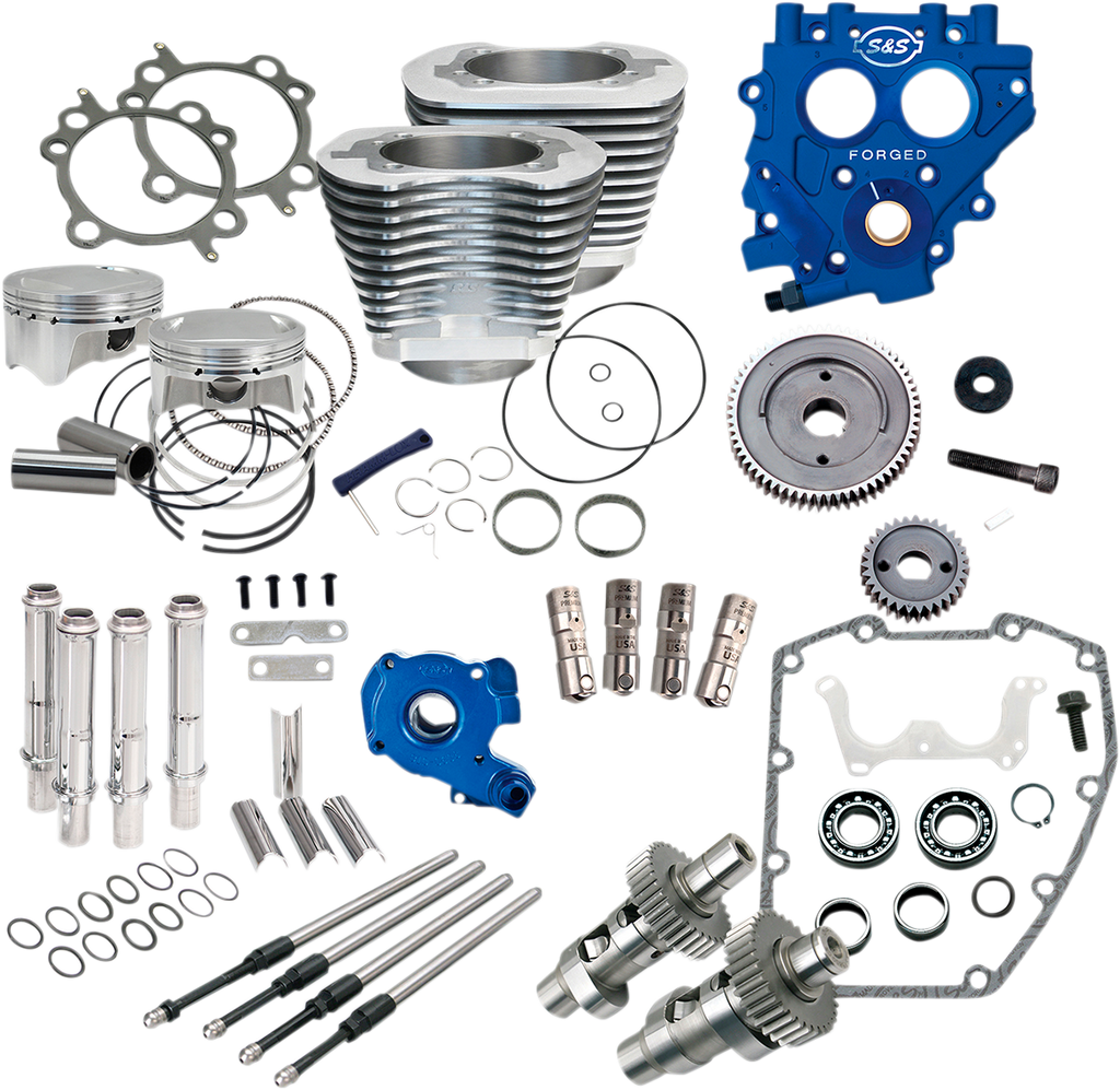 S&S CYCLE 100" Power Package - 585GE - Gear Drive - Silver - Twin Cam 88 330-0663 — image 1