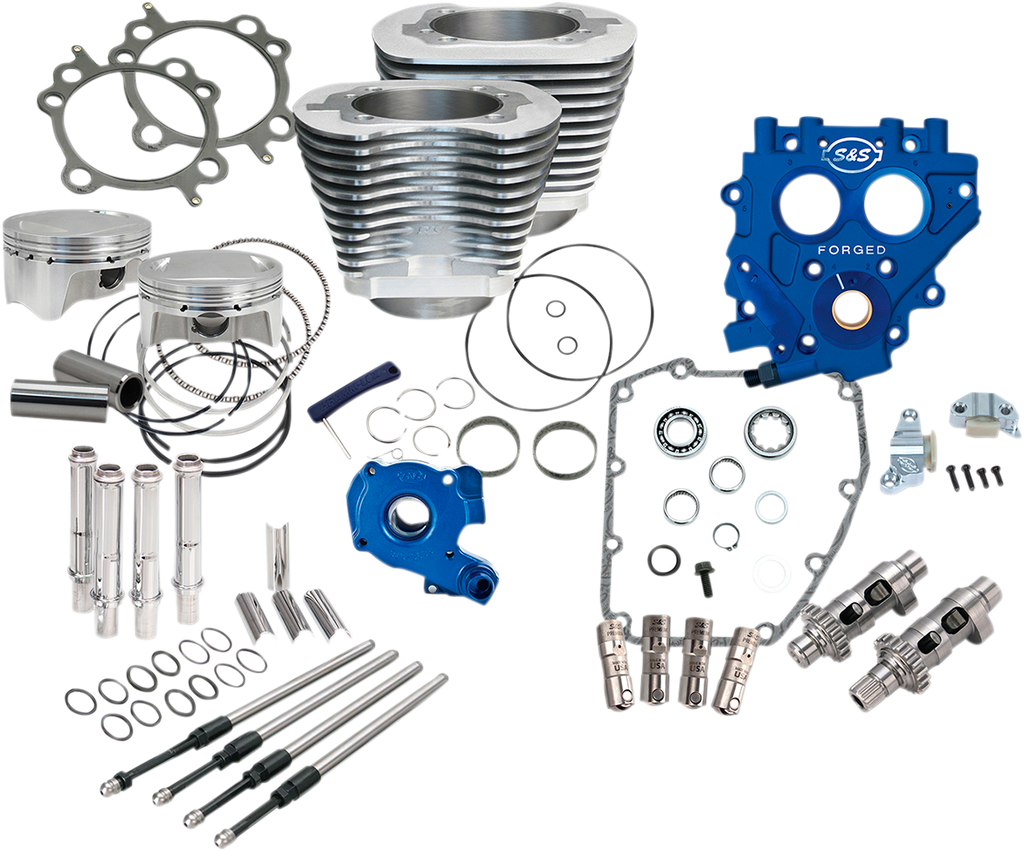 S&S CYCLE 100" Power Package - 585GE - Gear Drive - Silver - Twin Cam 88 330-0663 — image 2