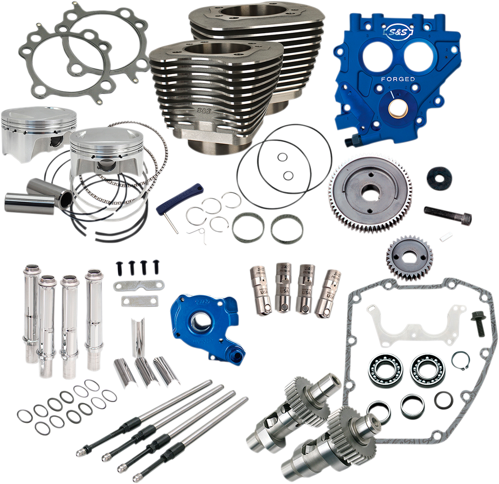S&S CYCLE 100" Power Package - 585GE - Gear Drive - Wrinkle Black - Twin Cam 88 330-0665 — image 1