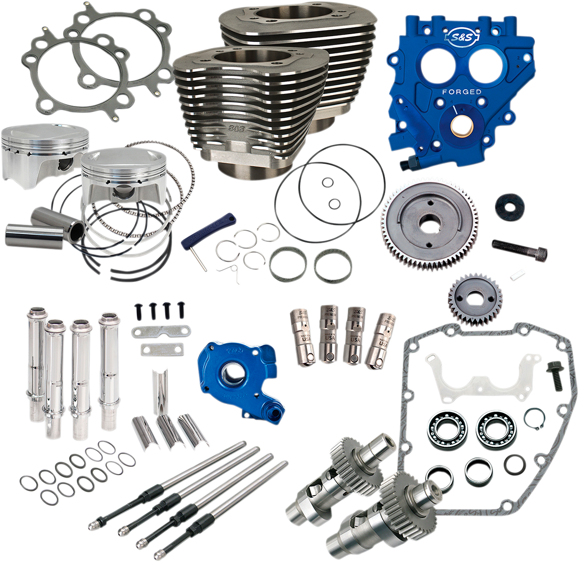S&S CYCLE 100" Power Package - 585GE - Gear Drive - Wrinkle Black - Twin Cam 88 330-0665 — image 1