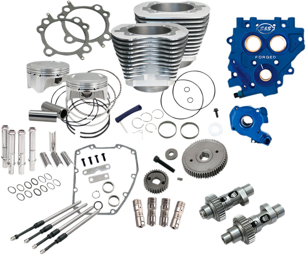 S&S CYCLE 110" Power Package Performance Kit - Gear Drive - Silver 330-0667 — image 1