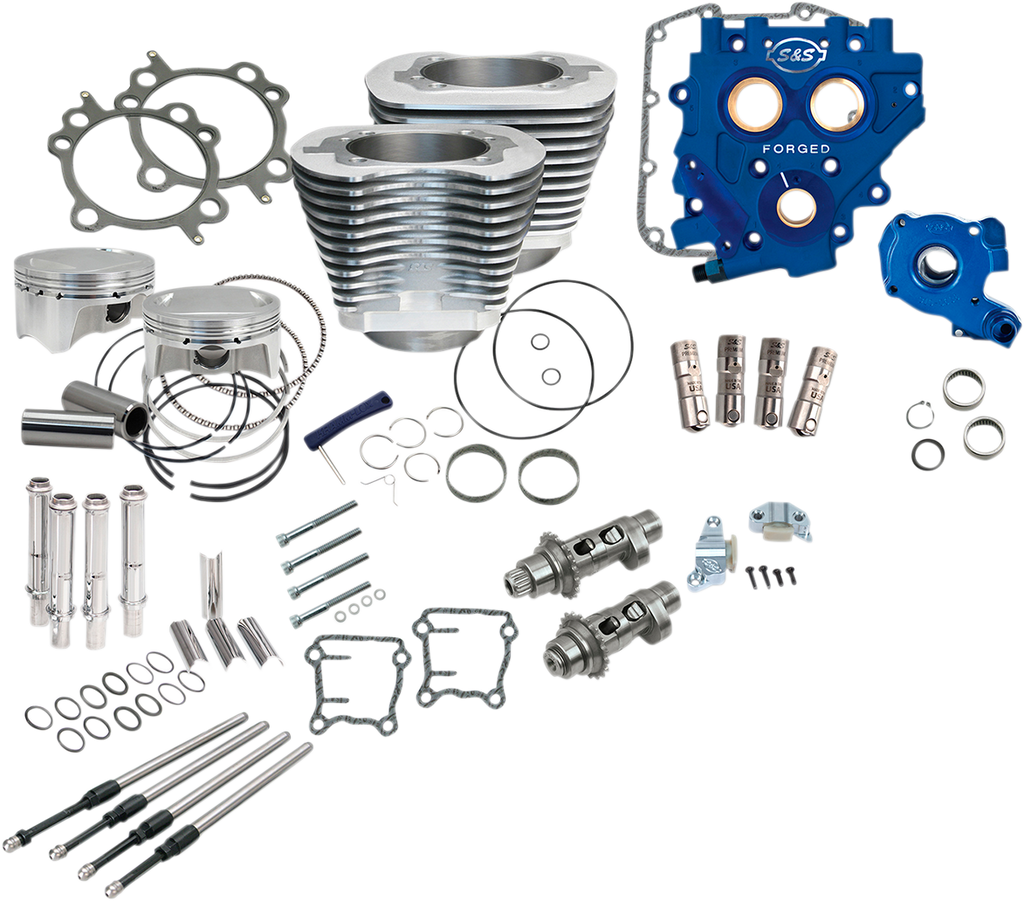 S&S CYCLE 110" Power Package Performance Kit - Chain Drive - Black 330-0668 — image 2