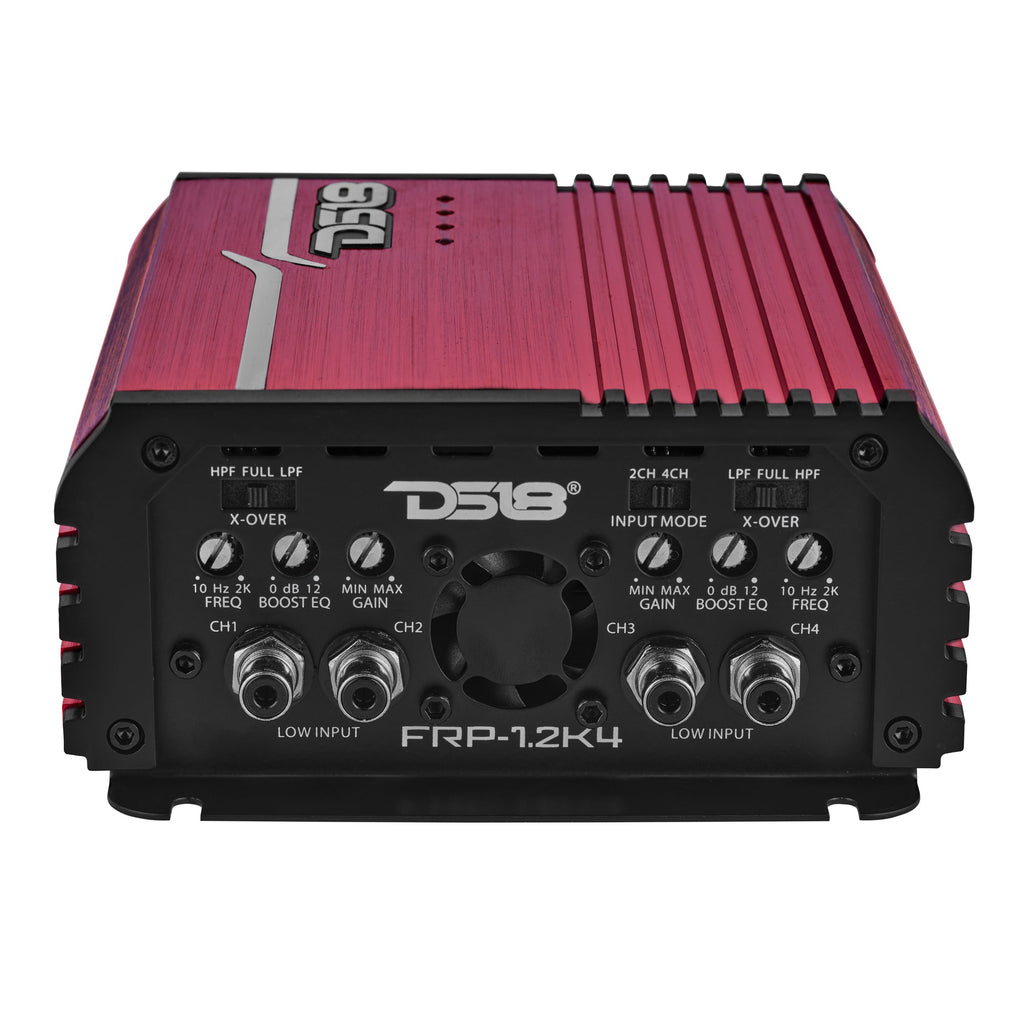 DS18 FRP-1.2K4/RD Compact 4-Channel Full-Range Class-D Amplifier | 1200W RMS - Red — image 3