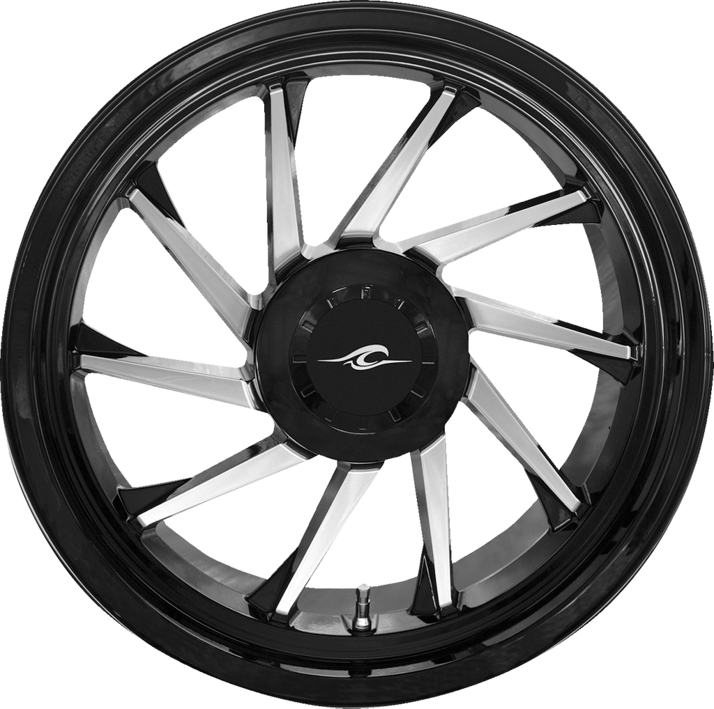 COASTAL MOTO Wheel - Hurricane 3D - Rear Left - Black/Chrome - 18" - Trike — image 1