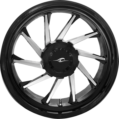 COASTAL MOTO Wheel - Hurricane 3D - Rear Left - Black/Chrome - 18" - Trike — image 1