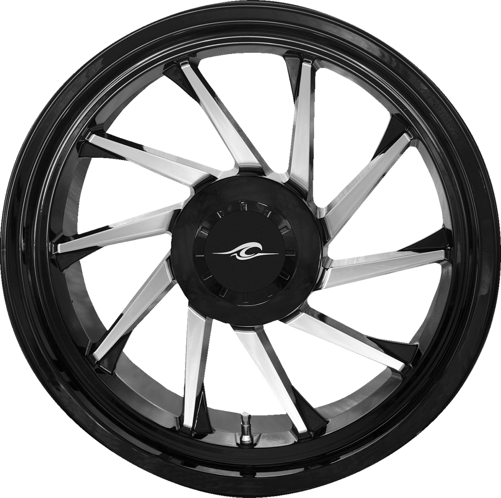 COASTAL MOTO Wheel - Hurricane 3D - Rear Right - Black/Chrome - 18" - Trike — image 1