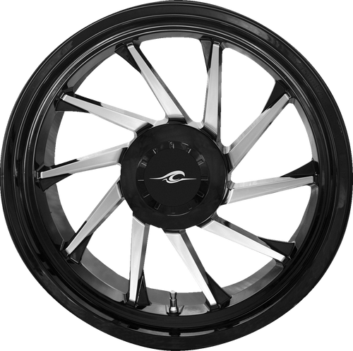 COASTAL MOTO Wheel - Hurricane 3D - Rear Right - Black/Chrome - 18" - Trike — image 1