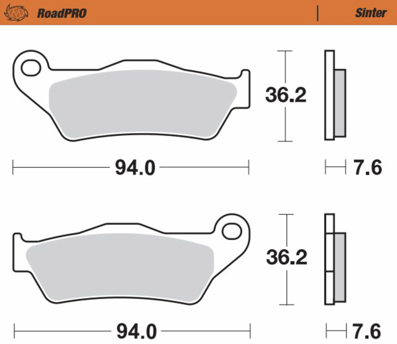 MOTO-MASTER Brake Pads - Sintered Series 403202-PU — image 2