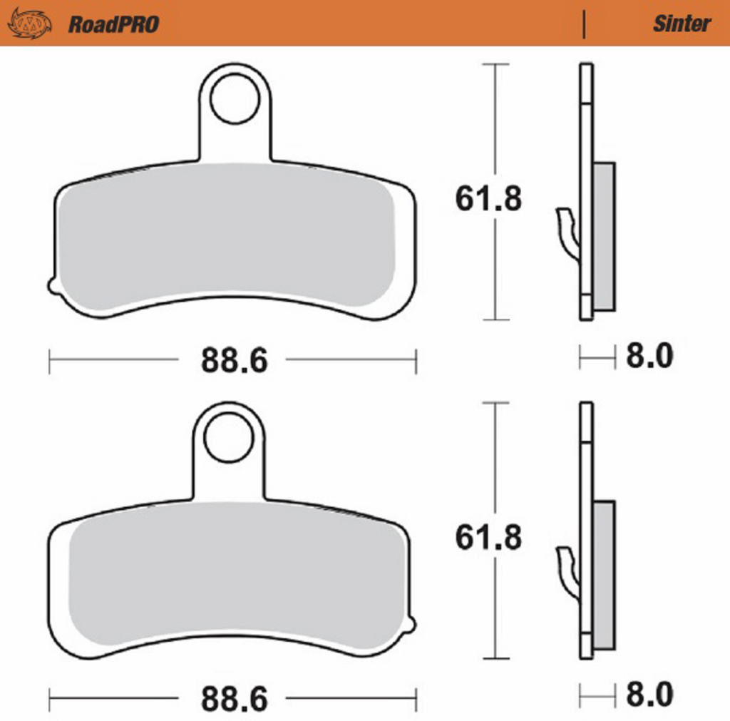 MOTO-MASTER Brake Pads - Sintered Series 411501-PU — image 2