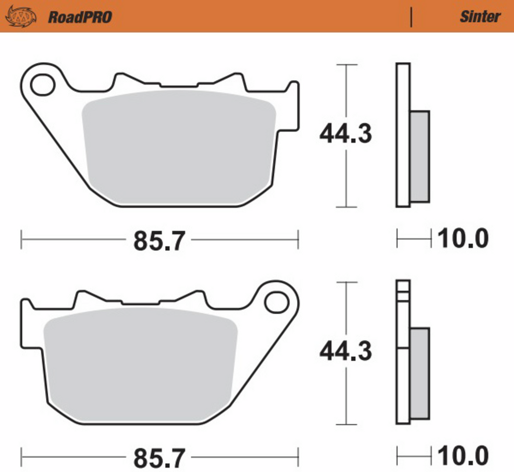 MOTO-MASTER Brake Pads - Sintered Series 411802-PU — image 2