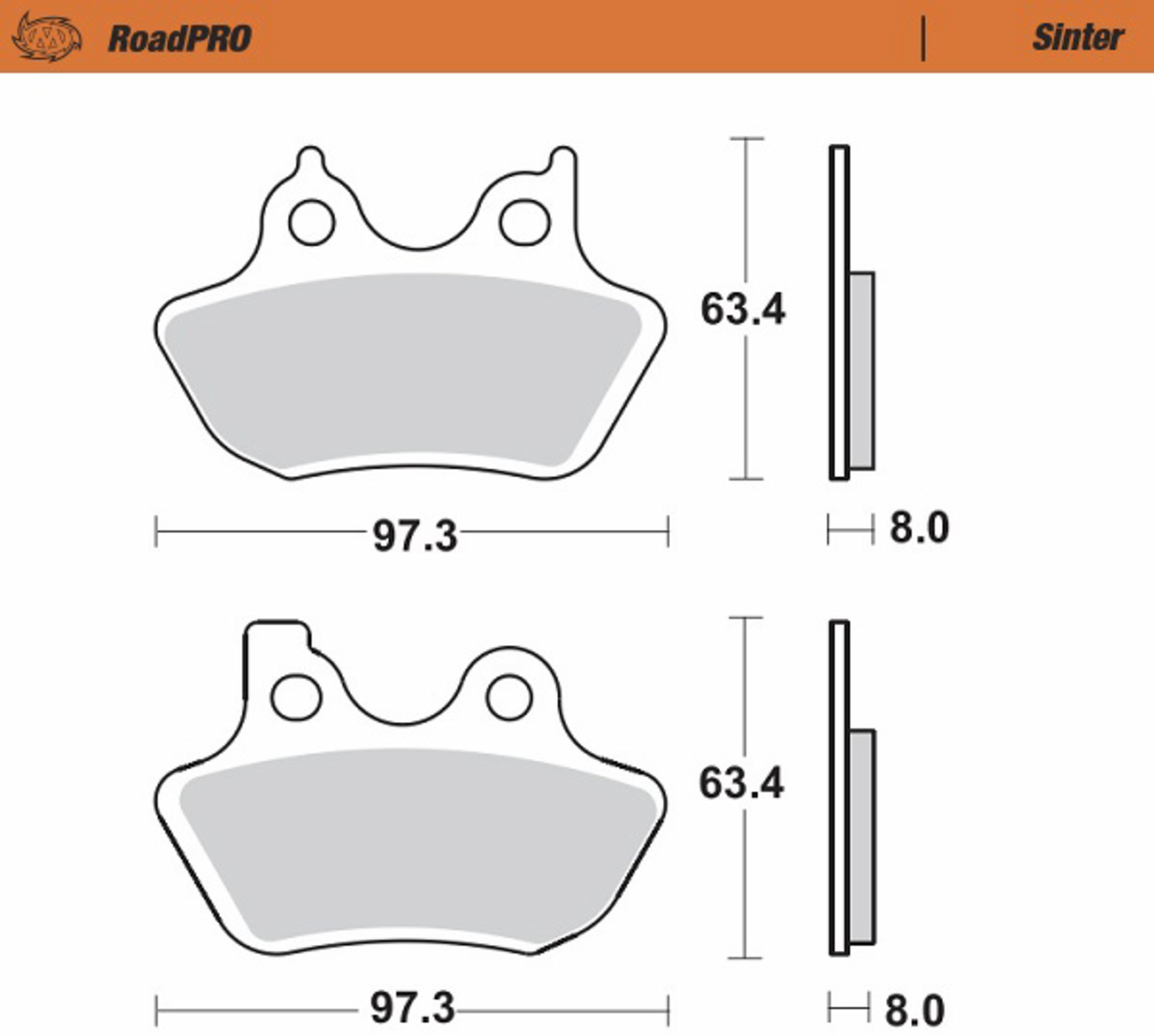MOTO-MASTER Brake Pads - Sintered Series 411902-PU — image 2