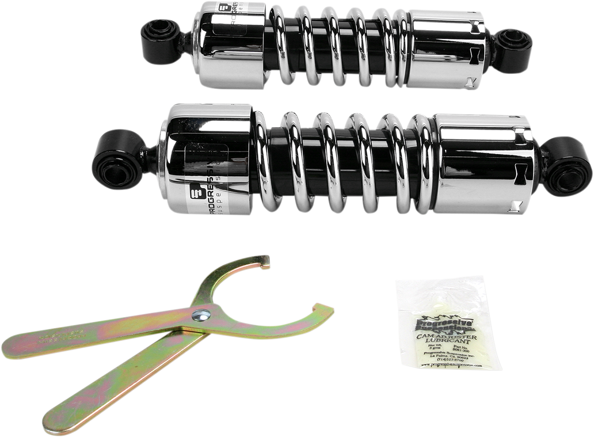 PROGRESSIVE SUSPENSION 412 Series Shock - 11" - Standard - Chrome - Dyna 412-4037C — image 1