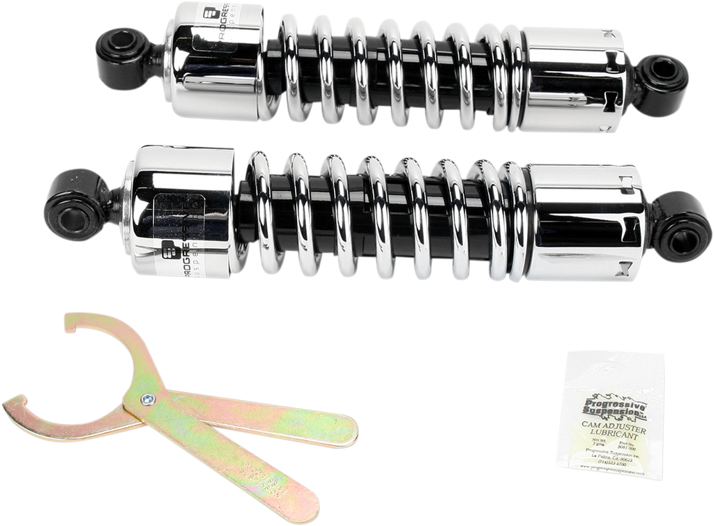 PROGRESSIVE SUSPENSION 412 Series Shock - 12.5" - Standard - Chrome - Dyna 412-4038C — image 1