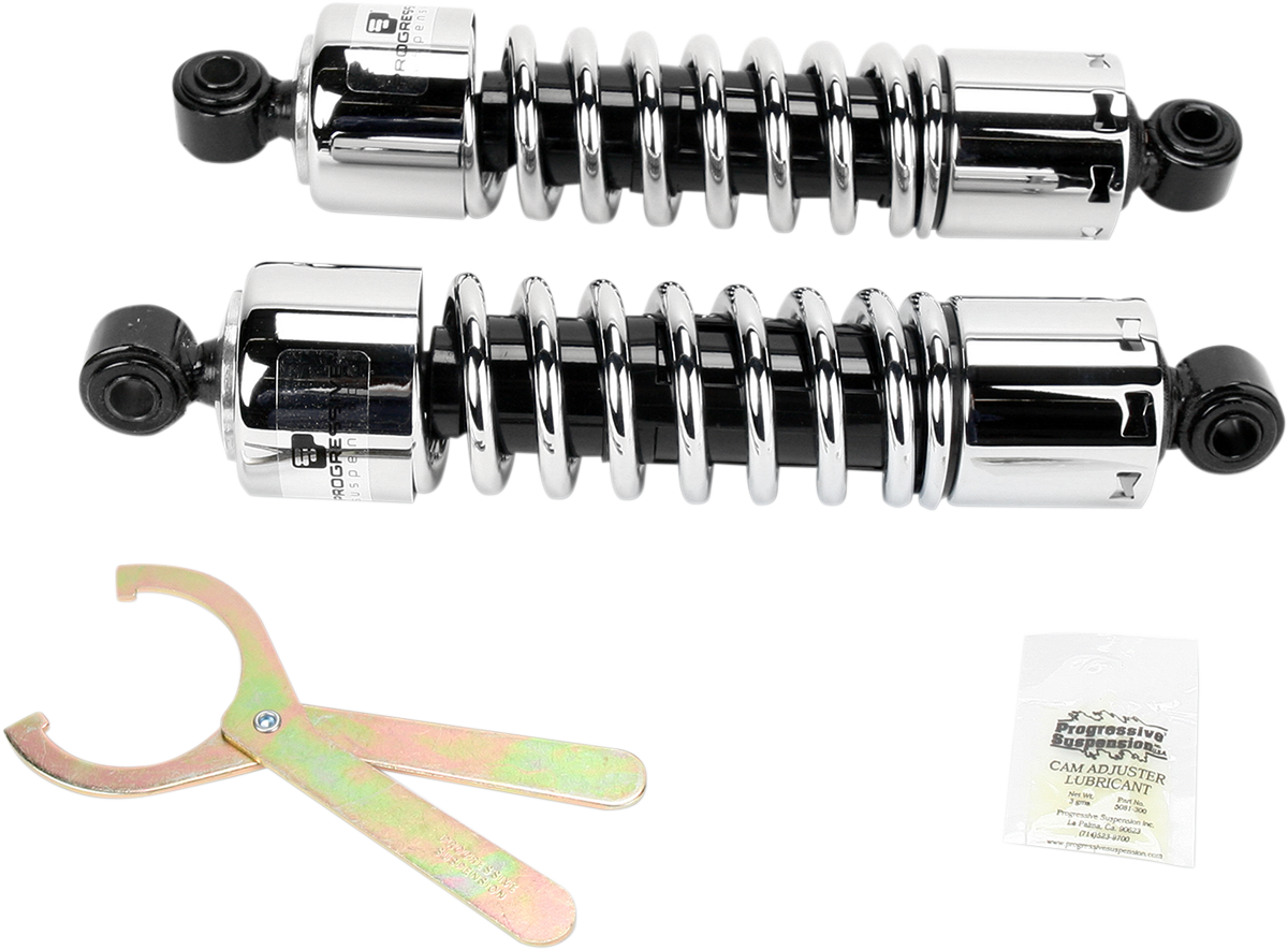PROGRESSIVE SUSPENSION 412 Series Shock - 12.5" - Standard - Chrome - Dyna 412-4038C — image 1