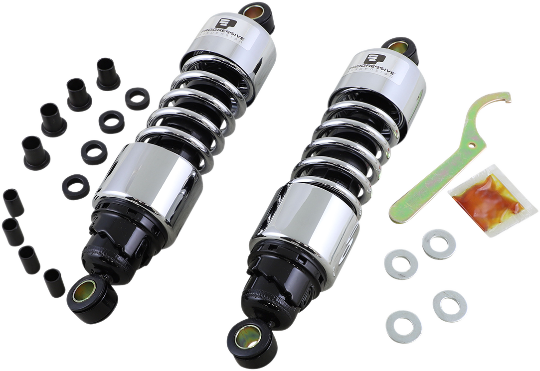 PROGRESSIVE SUSPENSION 412 Series Shock - 11.5" - Standard - Chrome - FLH/T 412-4074C — image 1