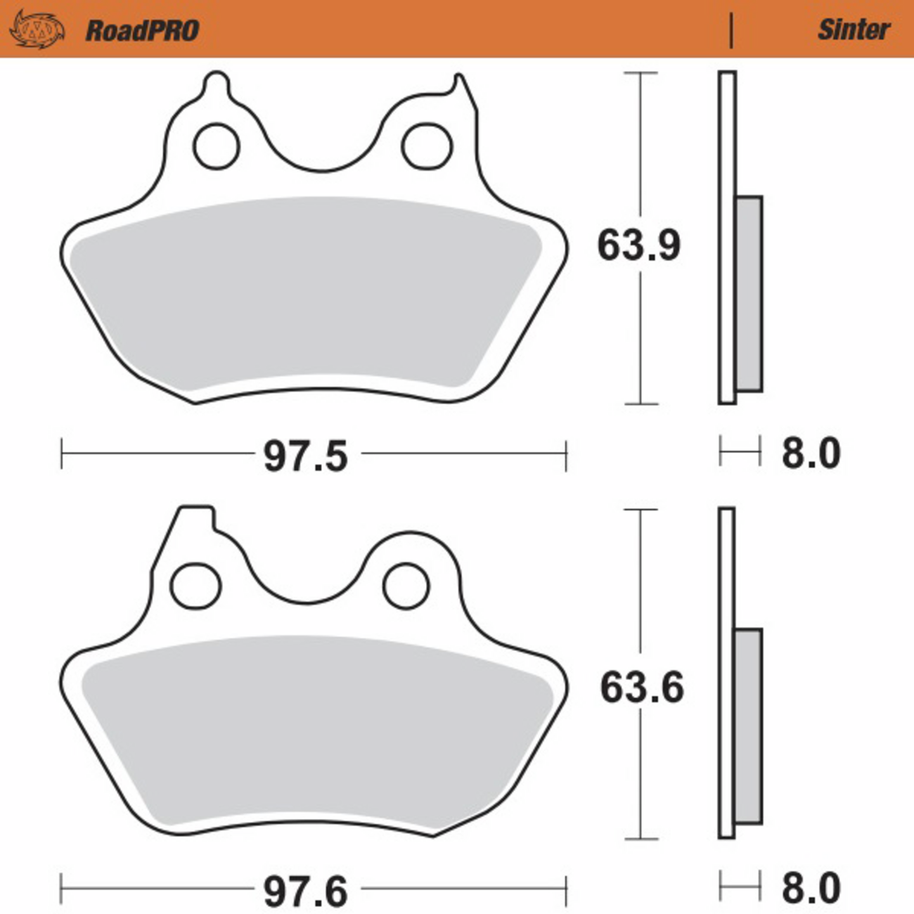 MOTO-MASTER Brake Pads - Sintered Series 412002-PU — image 2