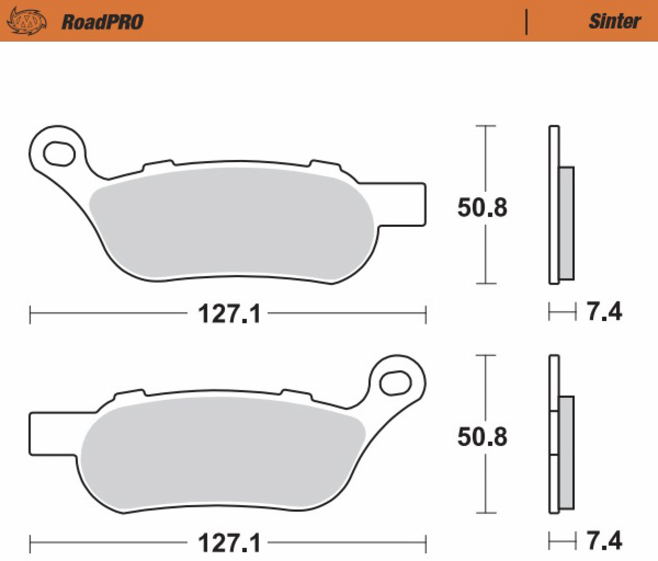 MOTO-MASTER Brake Pads - Sintered Series 412102-PU — image 2