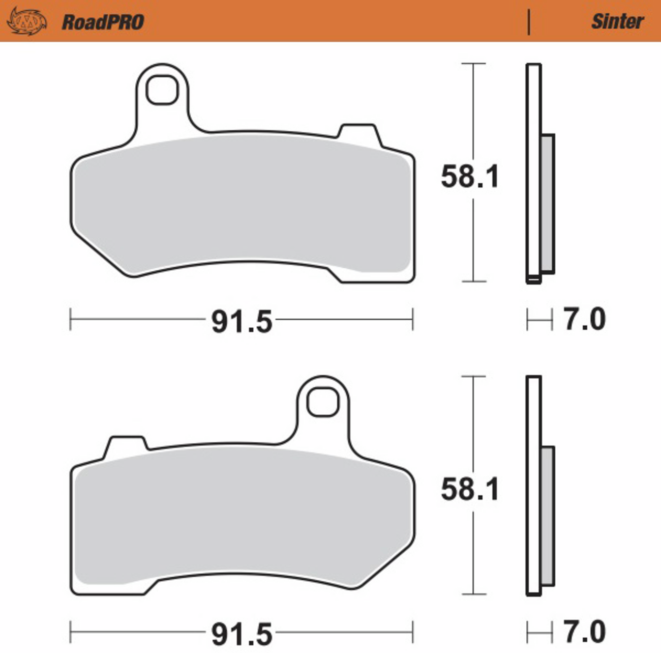 MOTO-MASTER Brake Pads - Sintered Series 412202-PU — image 2