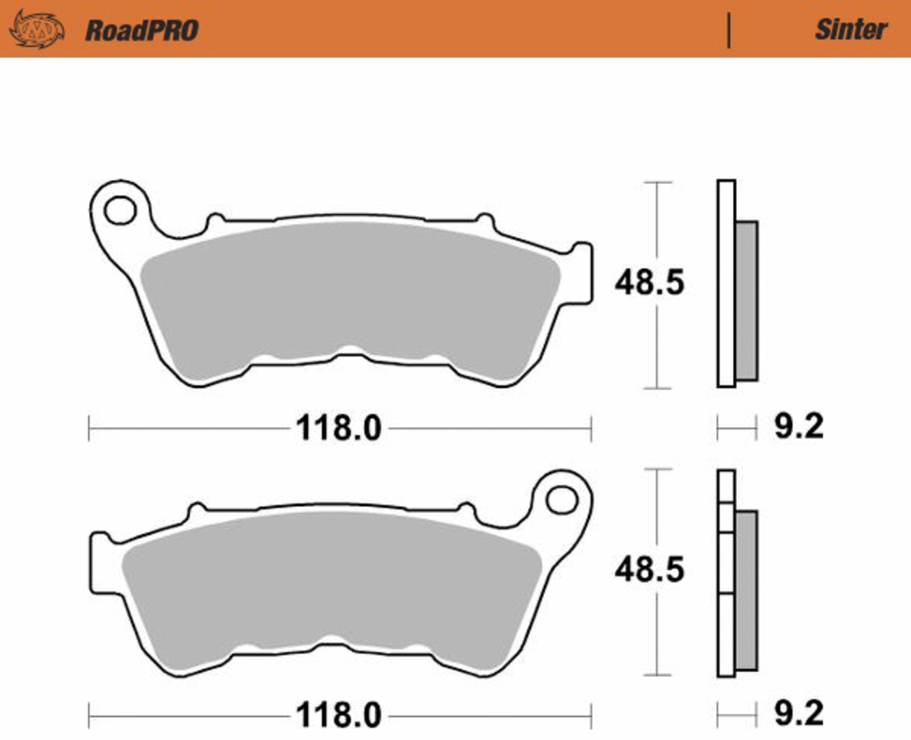MOTO-MASTER Brake Pads - Sintered Series 414801-PU — image 2