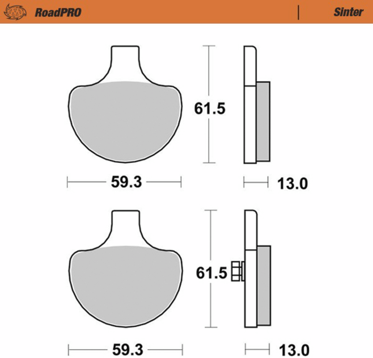 MOTO-MASTER Brake Pads - Sintered Series 415001-PU — image 2
