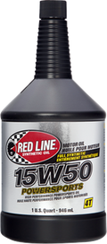 RED LINE SYNTHETIC OIL Powersports Oil - 15W50 - 1 US quart 42104 — image 1