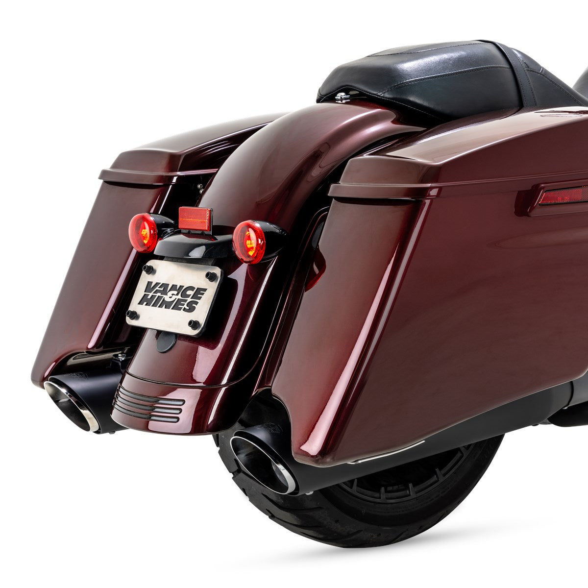 Vance & Hines Twin Slash Round Slip-ons – Black – 46672 — manufacturer image 2