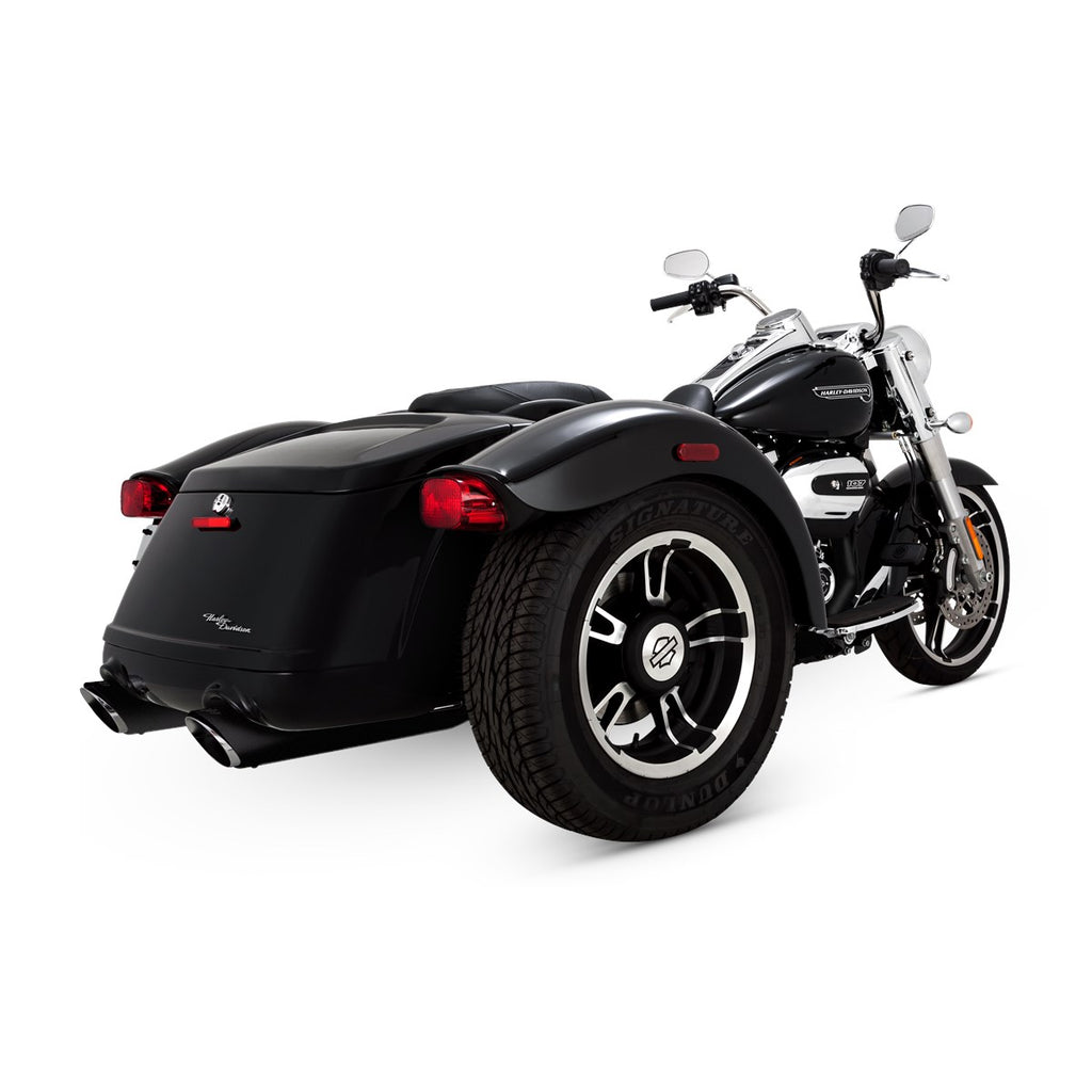 Vance & Hines Twin Slash Round Slip-ons – Black – 46796 — manufacturer image 1