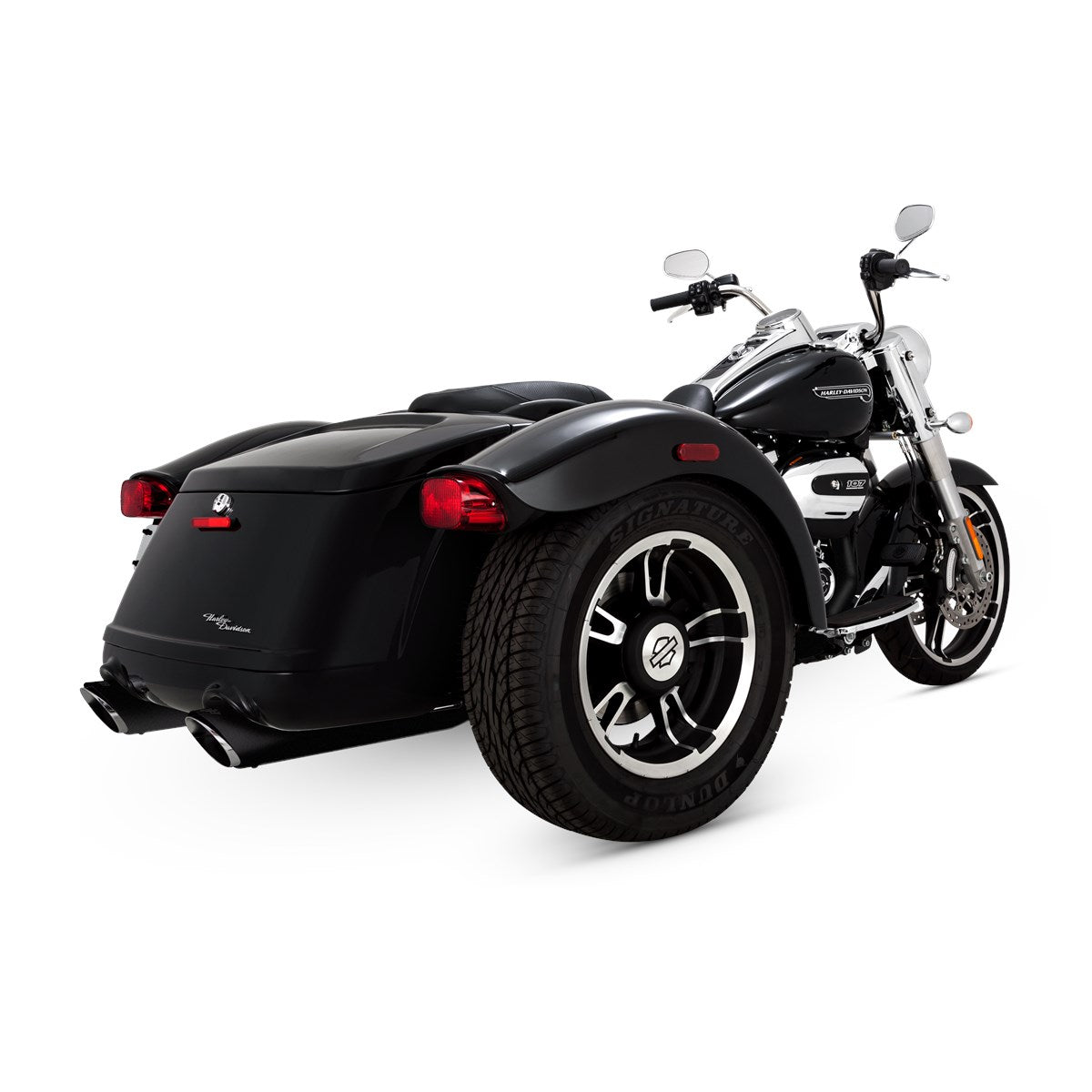 Vance & Hines Twin Slash Round Slip-ons – Black – 46796 — manufacturer image 1