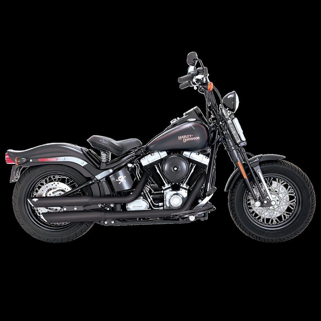 Vance & Hines Twin Slash 3" Slip-ons - Softail – Black – 46343 — manufacturer image 1