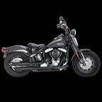 Vance & Hines Twin Slash 3" Slip-ons - Softail – Black – 46844 — manufacturer image 1