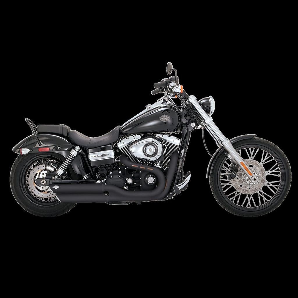 Vance & Hines Twin Slash 3" Slip-ons - Dyna – Black – 46845 — manufacturer image 1