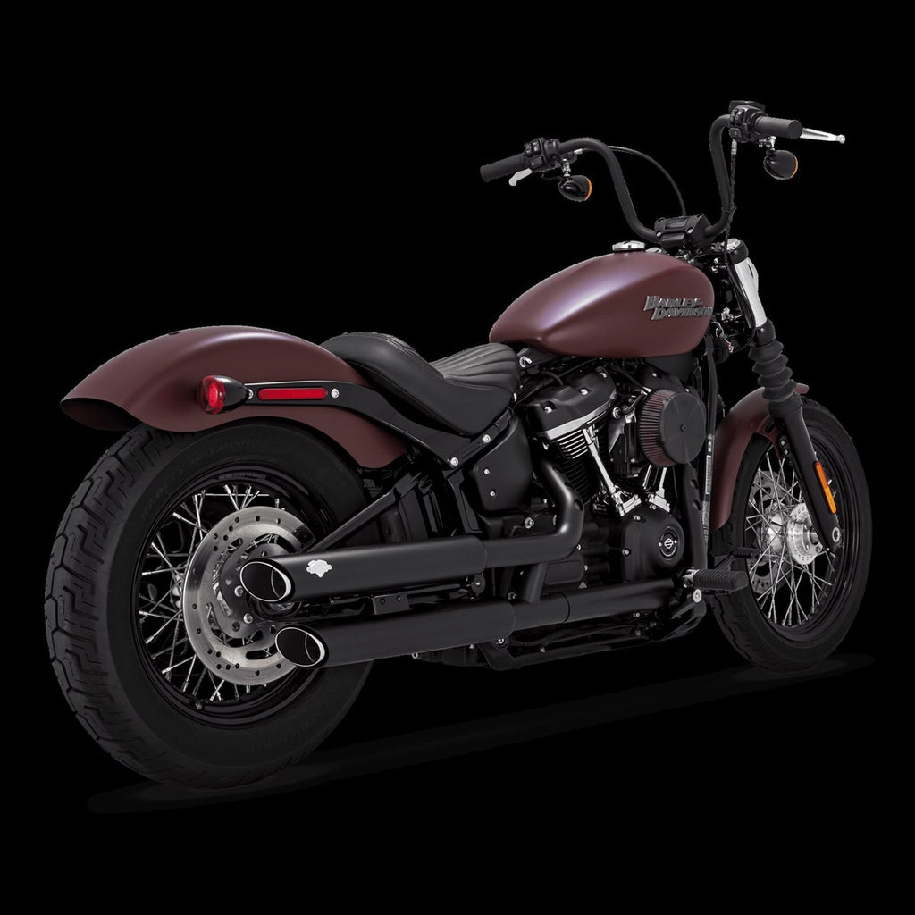 Vance & Hines Twin Slash 3" Slip-ons - Softail – Black – 46844 — manufacturer image 3