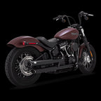 Vance & Hines Twin Slash 3" Slip-ons - Softail – Black – 46844 — manufacturer image 3