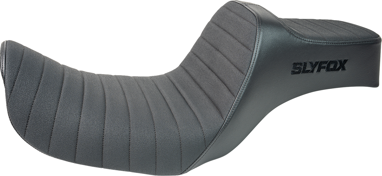 SLYFOX High Noon Seat - Vinyl - Classic Stitch - Black Logo - Dyna '06-'17 4694A-slyfox — image 1