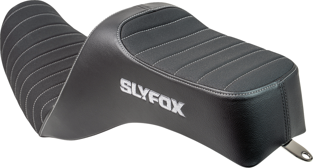 SLYFOX High Noon Seat - Vinyl - Classic Stitch - Gray Logo - Dyna '12-'16 4694B-slyfox — image 4