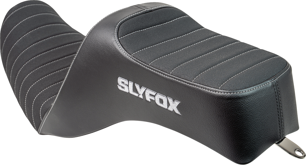SLYFOX High Noon Seat - Vinyl - Classic Stitch - Gray Logo - Dyna '12-'16 4694B-slyfox — image 4