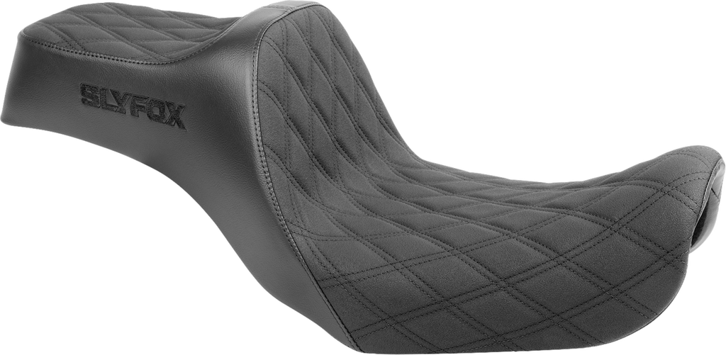 SLYFOX High Noon Seat - Double Diamond - Black Logo - Black Stitch - FXD/FLD '06-'17 4694C-SlyFox — image 1