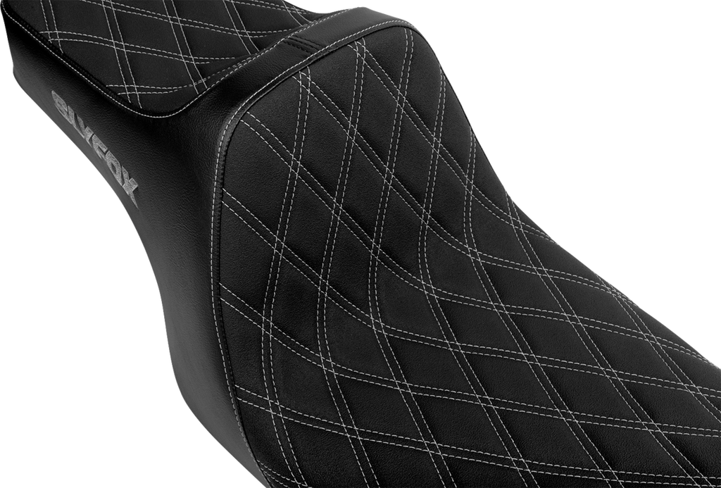 SLYFOX High Noon Seat - Double Diamond - Silver Logo - Silver Stitch - FXD/FLD '06-'17 4694D-SlyFox — image 2