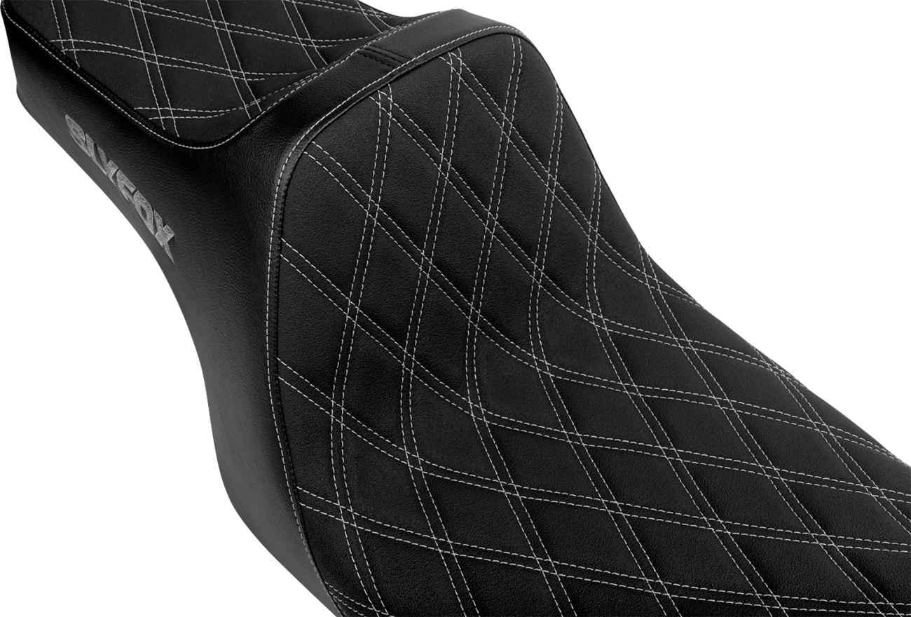 SLYFOX High Noon Seat - Double Diamond - Silver Logo - Silver Stitch - FXD/FLD '06-'17 4694D-SlyFox — image 2