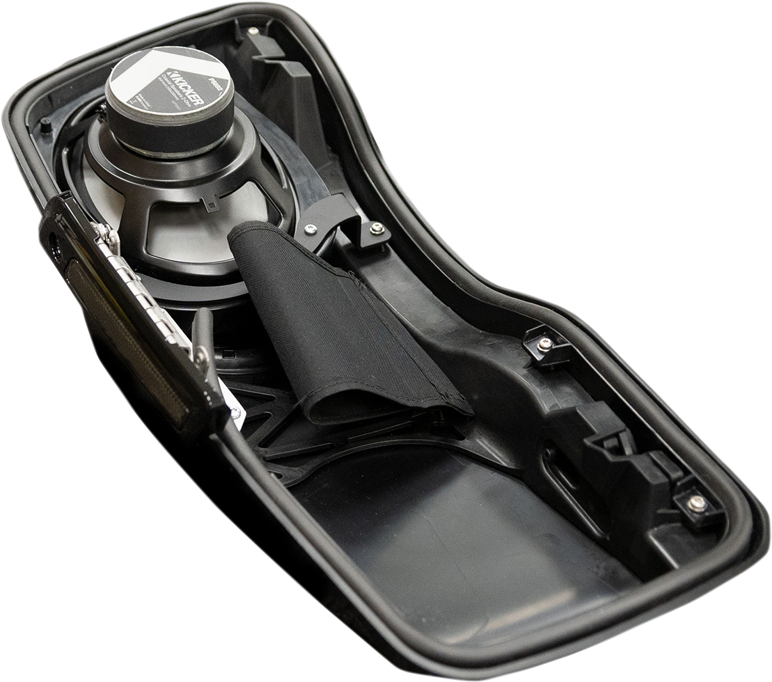 KICKER Speaker Lids - Vivid Black - with Speakers - '14-'23 FLHR/FLHT/FLHX/FLTR 46HDBL69VB — image 2