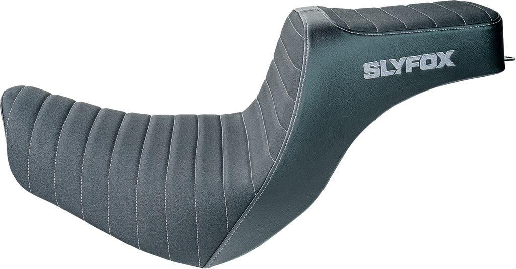 SLYFOX High Noon Seat - Vinyl - Classic Stitch - Silver Logo - FL/FX '18-'24 4701B-slyfox — image 1