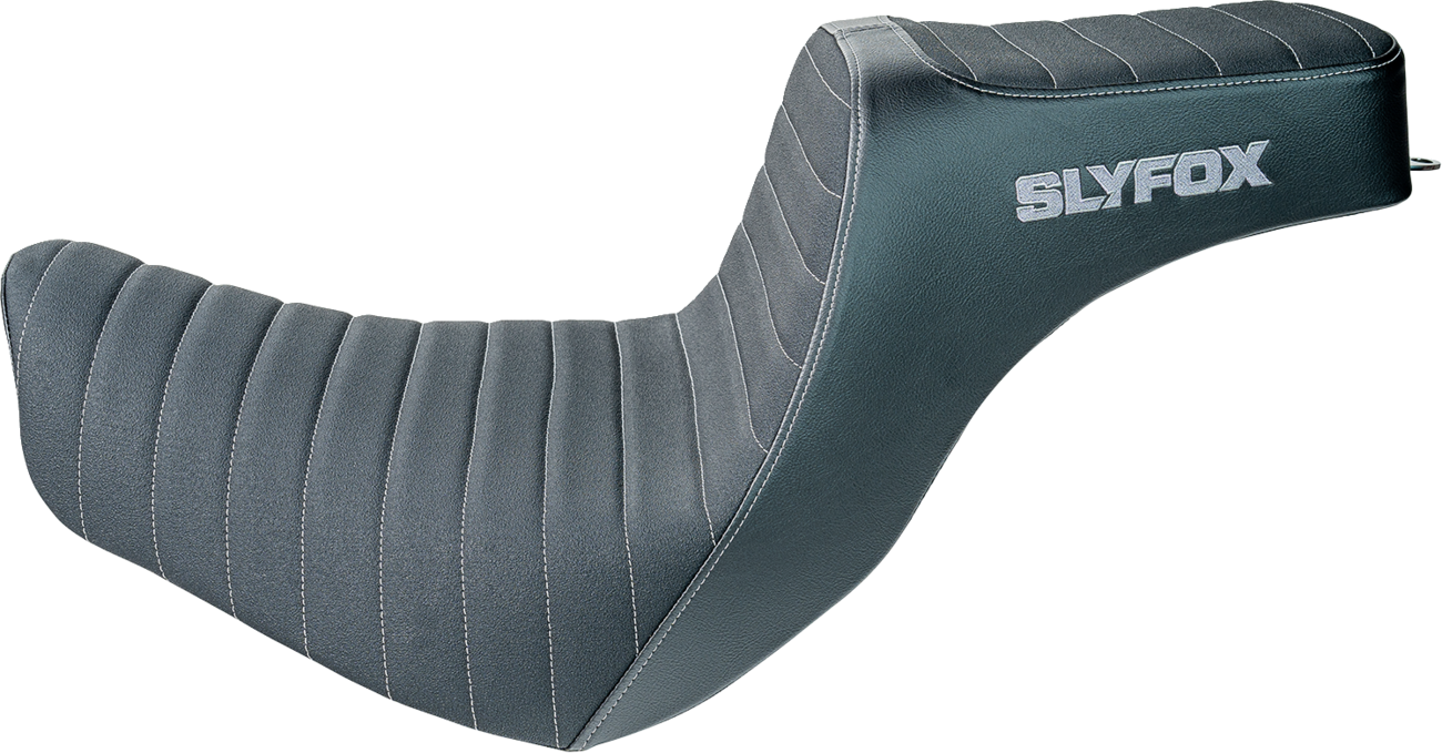 SLYFOX High Noon Seat - Vinyl - Classic Stitch - Silver Logo - FL/FX '18-'24 4701B-slyfox — image 1