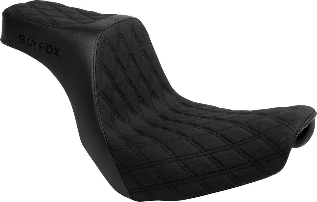 SLYFOX High Noon Seat - Double Diamond - Black Logo - Black Stitch - FL/FX '18-'25 4701C-SlyFox — image 1