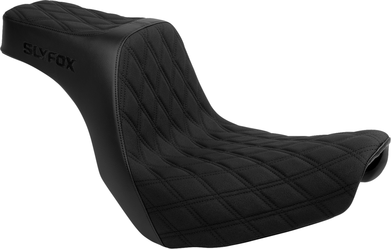 SLYFOX High Noon Seat - Double Diamond - Black Logo - Black Stitch - FL/FX '18-'25 4701C-SlyFox — image 1