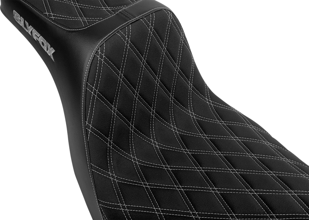 SLYFOX High Noon Seat - Double Diamond - Silver Logo - Silver Stitch - FL/FX '18-'25 4701D-SlyFox — image 2