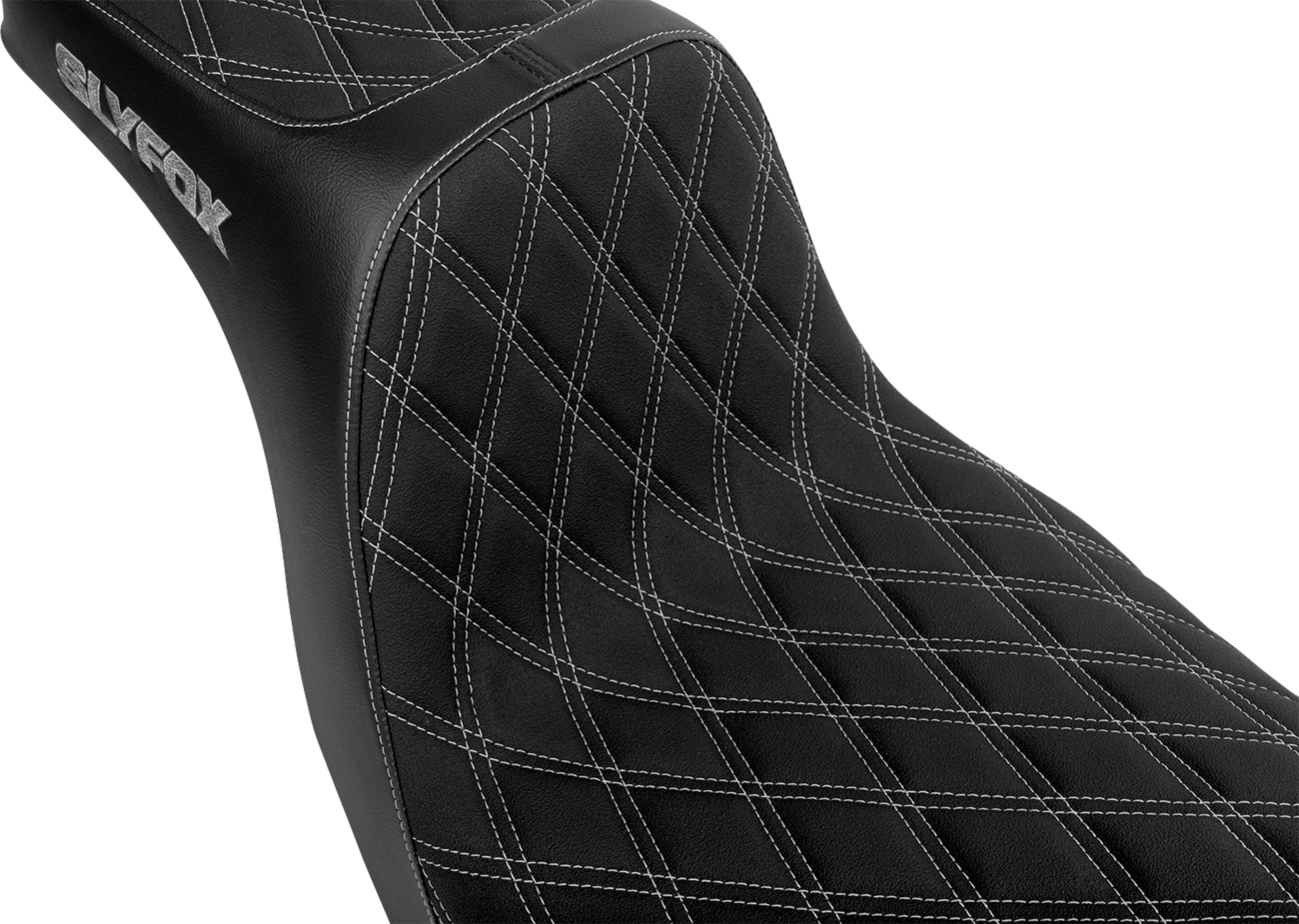 SLYFOX High Noon Seat - Double Diamond - Silver Logo - Silver Stitch - FL/FX '18-'25 4701D-SlyFox — image 2