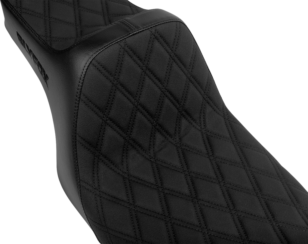SLYFOX High Noon Seat - Double Diamond - Black Logo - Black Stitch - FLH/FLT '97-'07 4702C-SlyFox — image 2