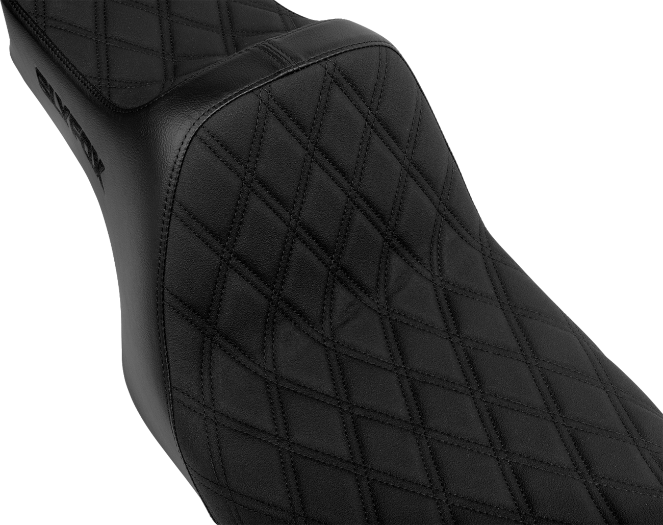 SLYFOX High Noon Seat - Double Diamond - Black Logo - Black Stitch - FLH/FLT '97-'07 4702C-SlyFox — image 2